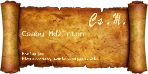 Csaby Márton névjegykártya
