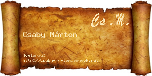 Csaby Márton névjegykártya