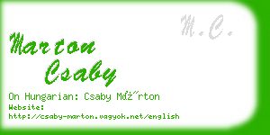 marton csaby business card